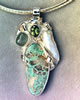 Variscite, Aquamarine, Peridot, and freshwater pearl